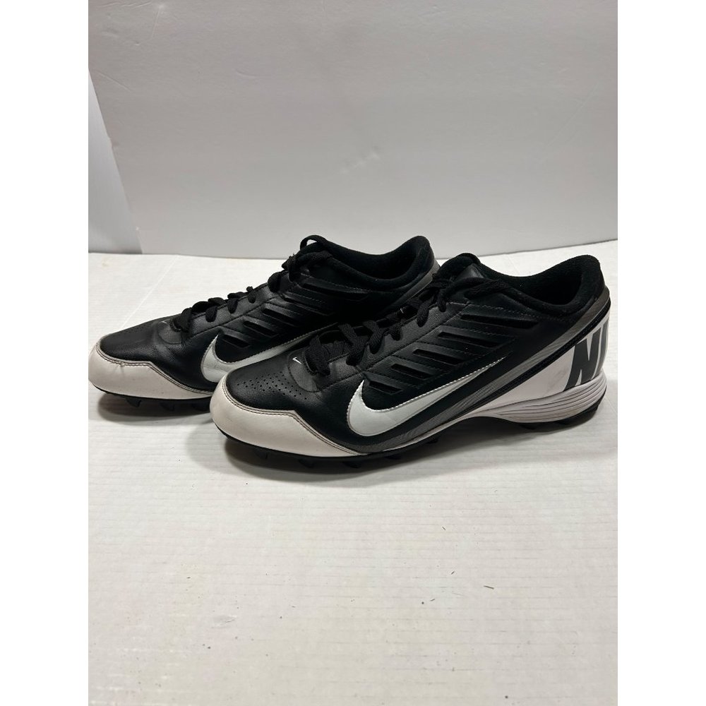 Nike Land Shark Mens Black Gray Mid Football Cleats Shoes‎ size 12